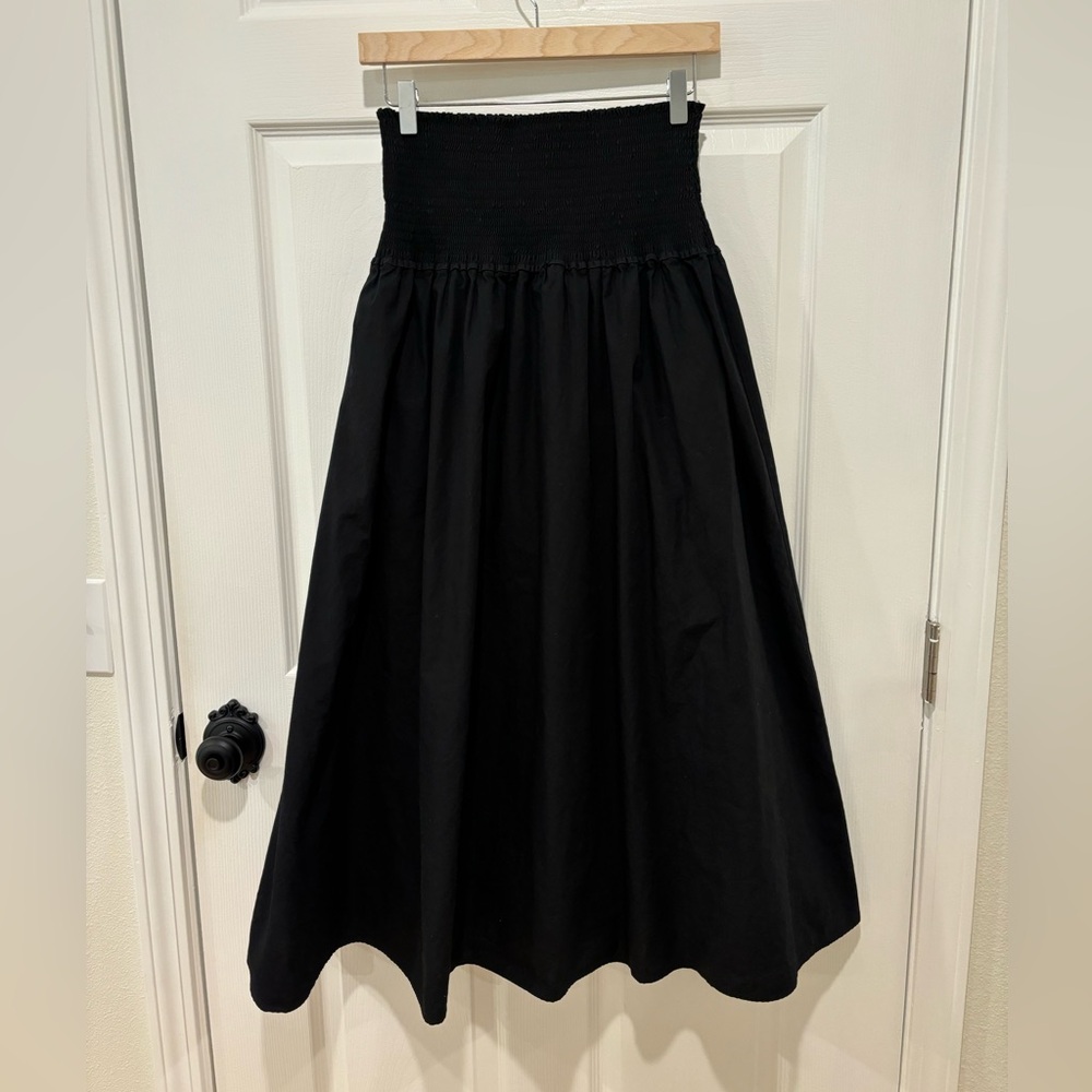 Hill House Black Maxi Skirt with Smocked Waist